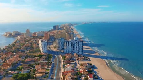 Aerial View. La Manga Peninsula Spain, Cartagena, Murcia