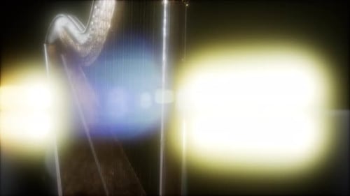Elegant Golden Harp Animated Background for Classical Music Videos