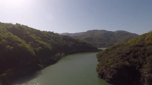 Aerial Lake and Mountains