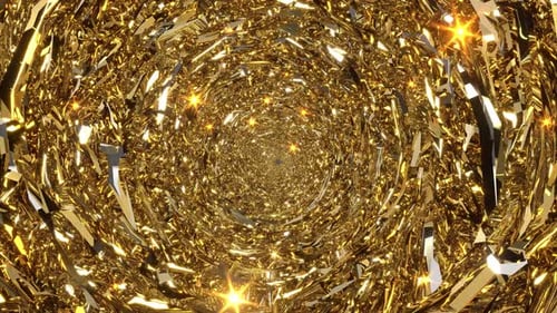 Goldtunnel Digitaler futuristischer Shinny Corridor Kreativer geschäftlicher oder Kommerziell Hintergrund
