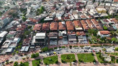 Colorful Panorama over the city Aerial View