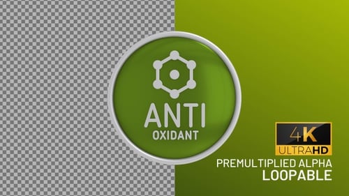 Rotating Anti Oxidant 3D Icon for Wellness and Science