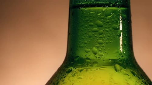 Green Beer Bottle Moves Close Up