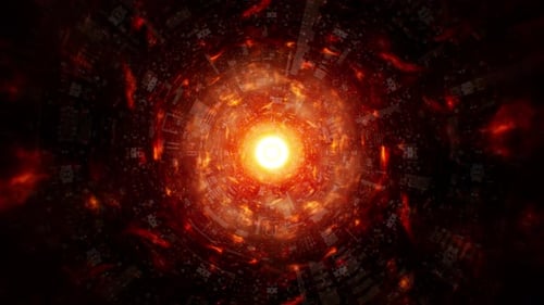 Abstract Burning Space Tunnel Loop 4K