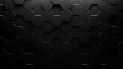 Abstract Dark Geometric Hexagon Grid Animation Background