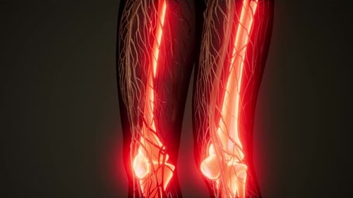 3D Human Anatomy Scan: Medical Visualization of Nerves and Bones