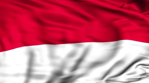 Waving Indonesia Flag Seamless Loop Animation
