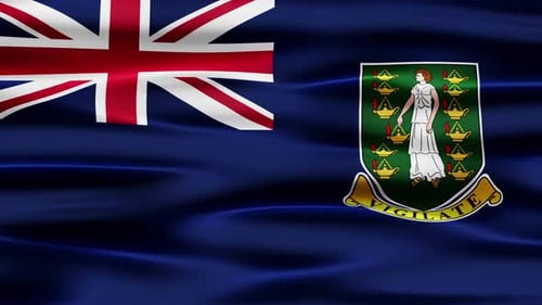British Virgin Islands Flag Realistic Waving Animation