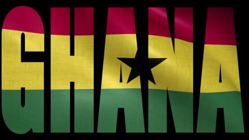 Waving Ghana Flag Text for National Identity Videos