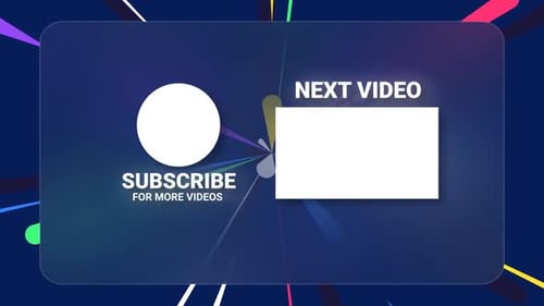 Modern Animated YouTube End Screen with Subscribe and Next Video