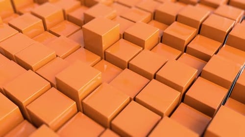 Cubes Orange Background