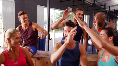 Fitness Friends High Five After Gym Workout