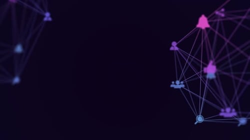 Digital Network Connections with Social Media Icons Animation