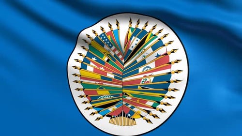 Waving Organization of American States Flag Animation