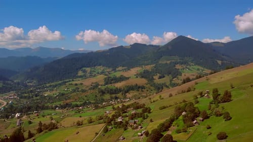 Beautiful Mountain Summer Landscape Aerial View