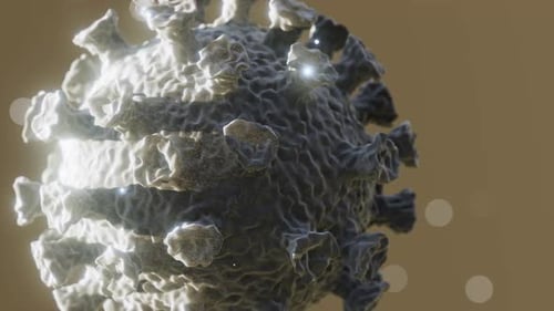 3D Rendering of Rotating Virus Microorganism for Medical Research