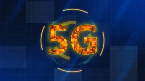 Futuristic 5G Network Animated Background Loop