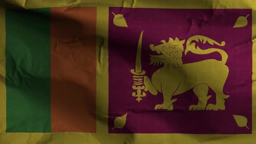 Realistic Waving Fabric Flag of Sri Lanka Loop