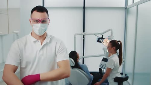 Portrait of a Dentist in a Dental Clinic