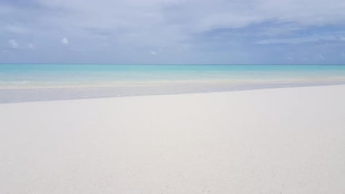 Natural birds eye abstract shot of a sunshine white sandy paradise beach and blue sea background in