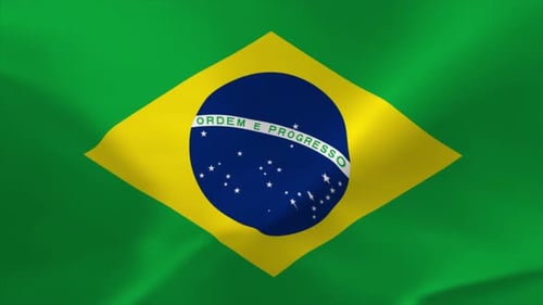 Waving Brazil National Flag Animation