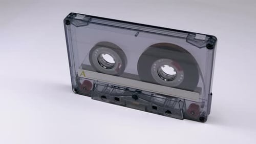 Audio Cassette Tape on a White Surface