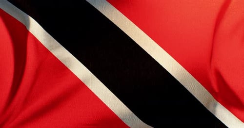 Realistic Waving Flag of Trinidad and Tobago