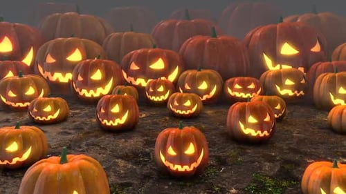 Glowing Jack-O'-Lanterns for Spooky Halloween Celebration