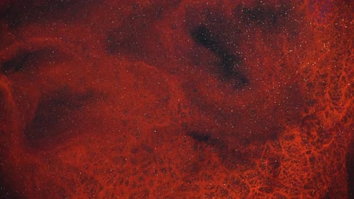 Abstract Red Particles and Fluid Organic Motion Background