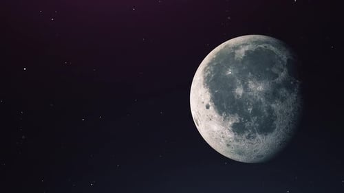 Realistic Moon Rotation in Starry Space Animation