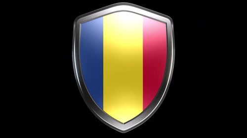 Romania Emblem Transition with Alpha Channel - 4K Resolution