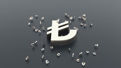 3D Turkish Lira Symbol Reveal Animation