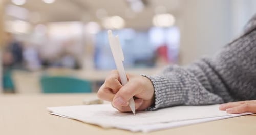 Student study and doing homework at library