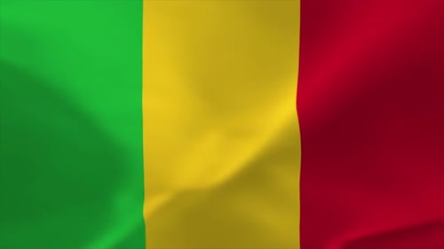 Realistic Waving Flag of Mali Seamless Loop