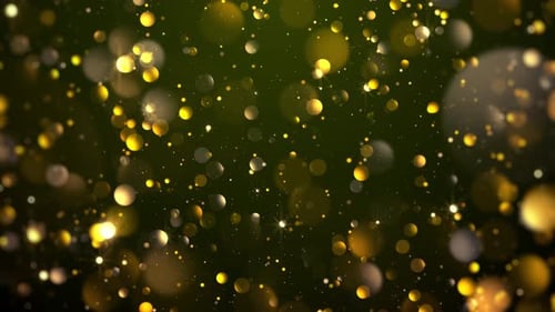 Golden Shimmering Bokeh Particles Background