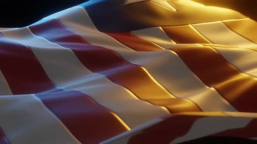 Cinematic Waving Flag of Liberia Seamless Loop