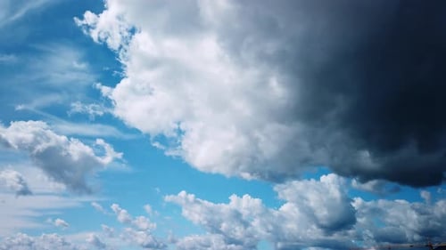 Timelapse of Clouds Flowing in a Blue Sky