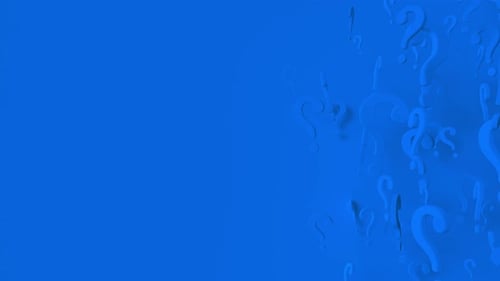 Laço giratório azul de interrogação