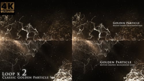 Shimmering Golden Particle Abstract Motion Background Loop