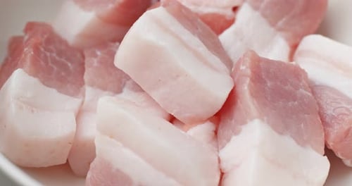 Fresh raw pork belly