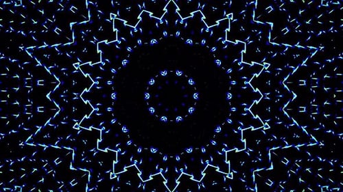 Abstract Blue Light Shards Geometric Kaleidoscope Background