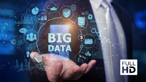 Businessman Open Hand Big Data (FULL HD)