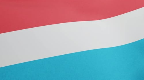 Bandera Nacional de Luxemburgo ondeando tamaño y colores originales 3D Render Letzebuerger Fandel o Flagge