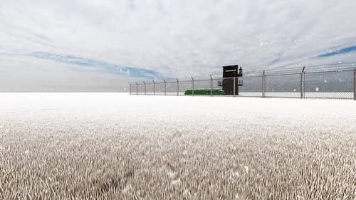 Soldaten und Panzer auf Wache im militärischen Wachturm bei Schneewetter