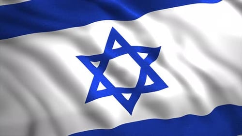 Waving Flag of Israel with Realistic Fabric Texture