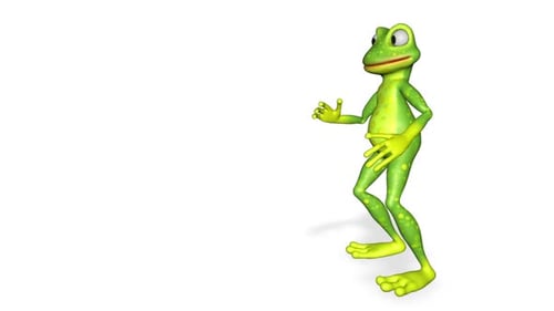 3D Animated Frog Character Walking and Looking Around