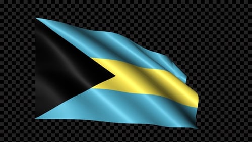 Bahamas National Flag Waving Alpha Channel Loop