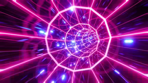 Abstract Neon Light VJ Tunnel 4K