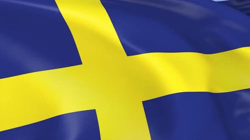 Waving Flag of Sweden Seamless Loop