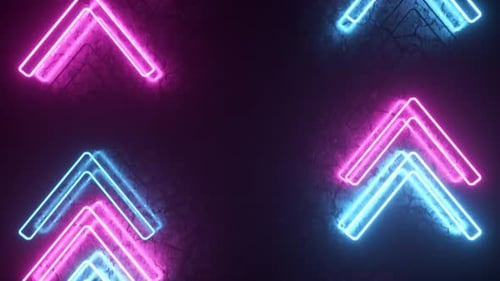 Neon Chevron Arrows Looping Background